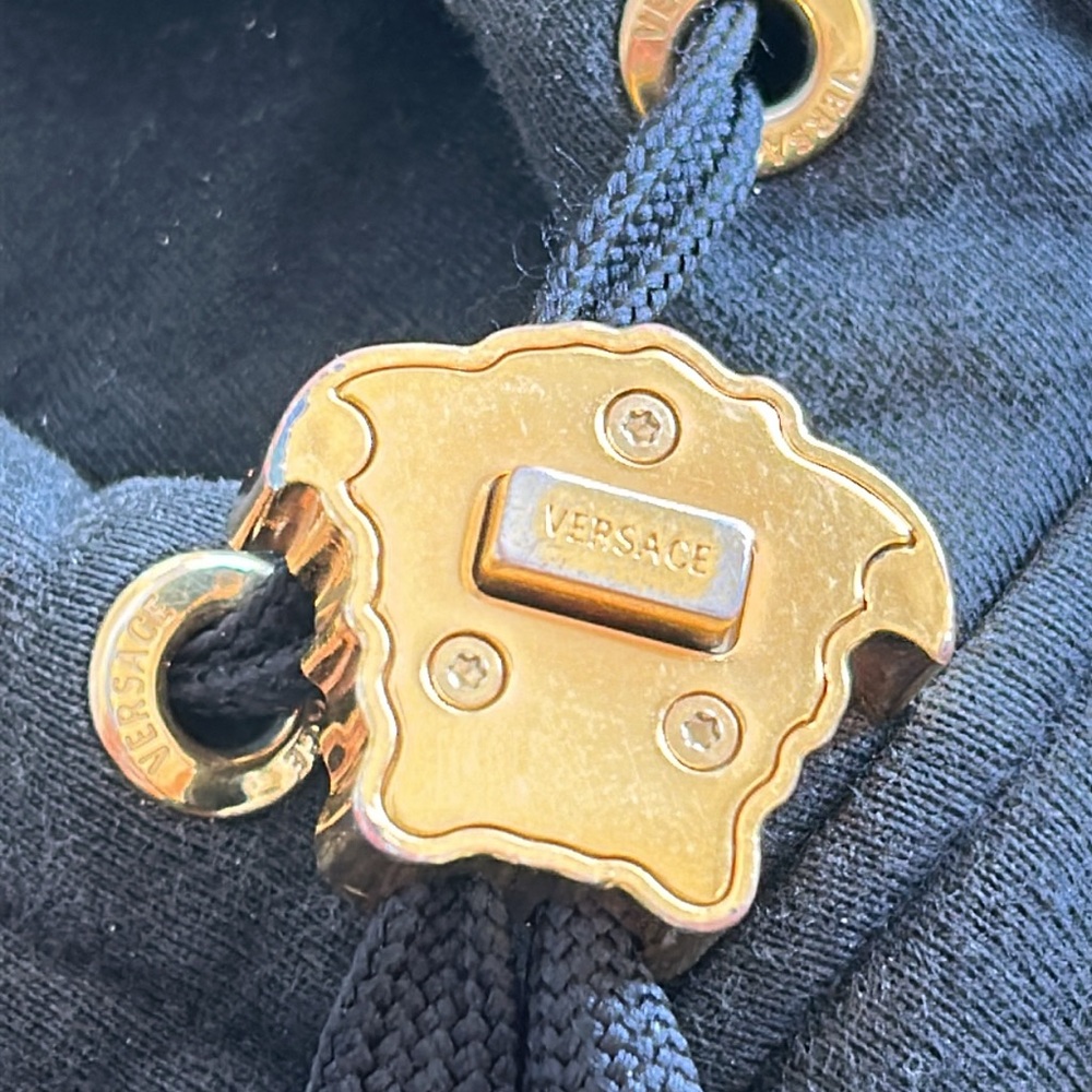 Versace La Medusa Black Hoodie with Gold Accents - Picture 9 of 12